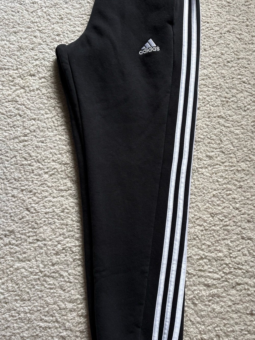 Adidas Black Joggers with White Triple Stripes